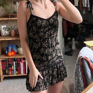 Black floral sun dress